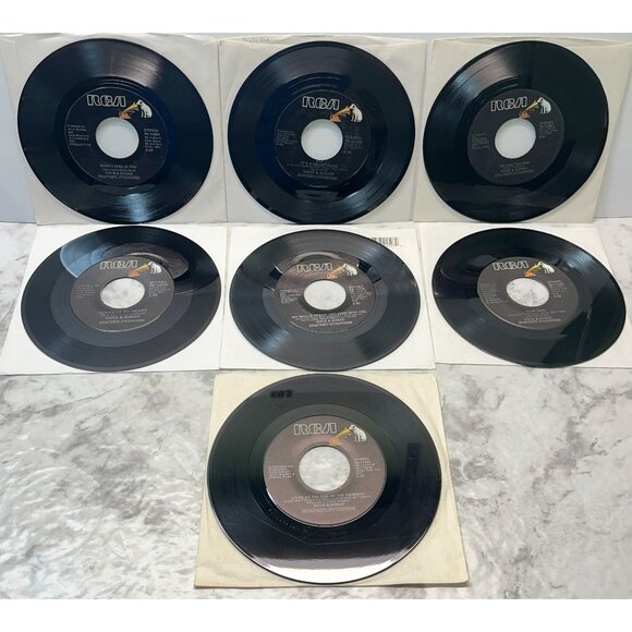 Dave & Sugar 45 Country Record Lot of 7 Queen of My Heart Easy to Love Tear Time - Picture 1 of 5